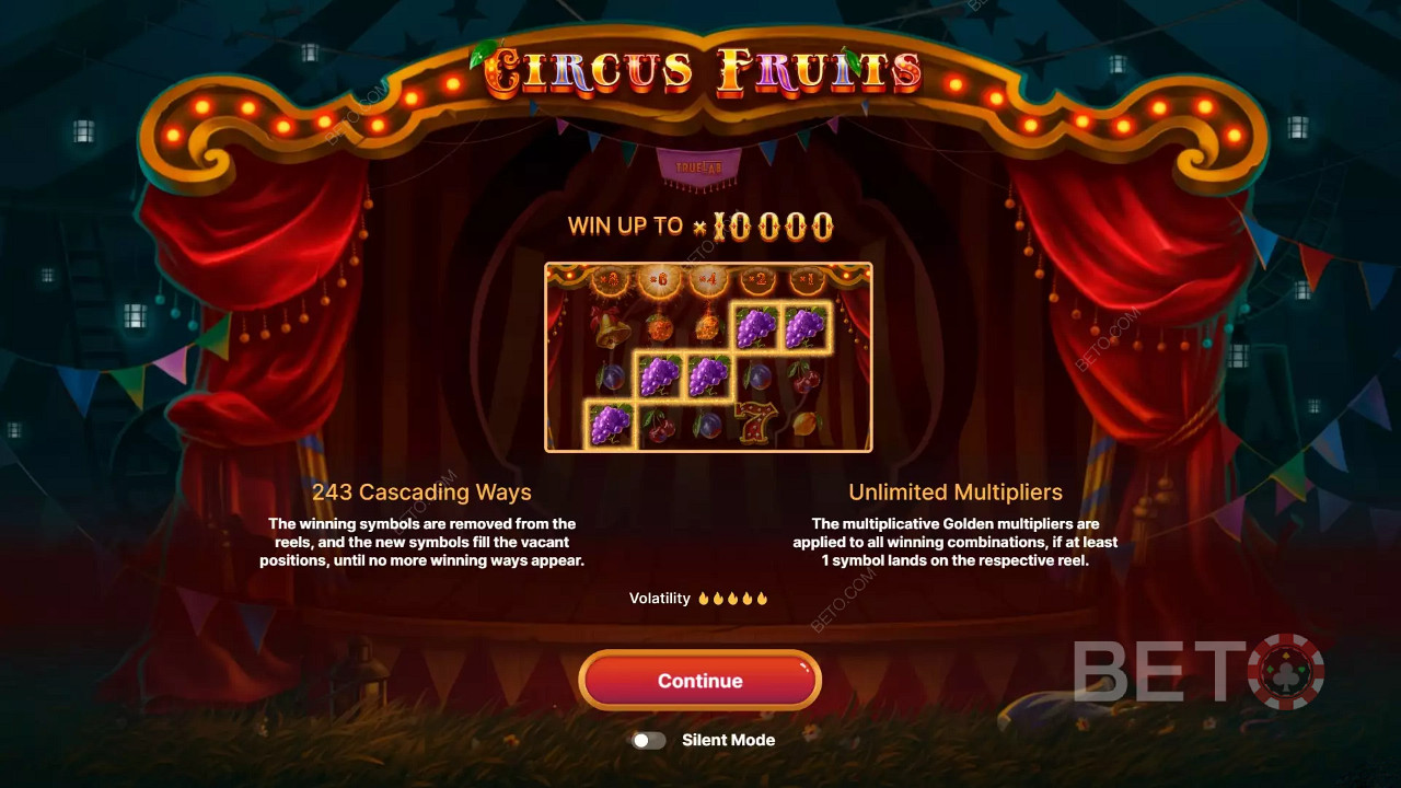 Circus Fruits主題風格的介紹屏幕