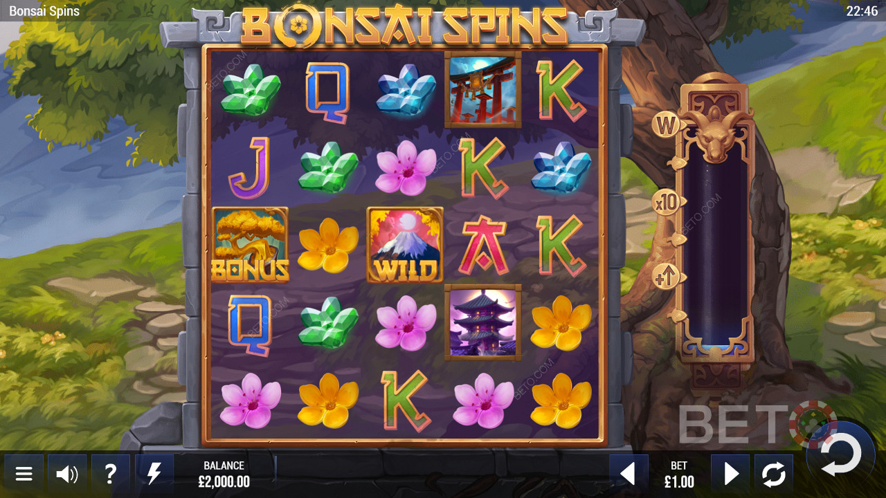 由Epic Industries開發的森林主題Bonsai Spins遊戲