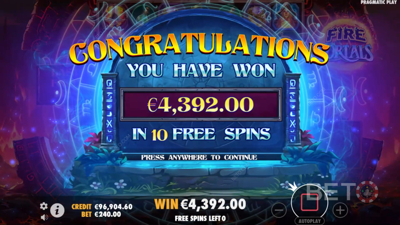 在 Fire Portals Slot 中贏取 10,000 倍賭注！