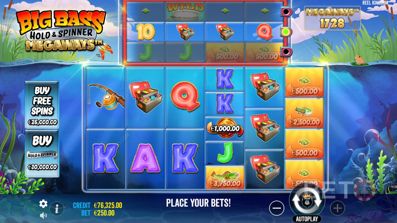 Reel Kingdom的 Big Bass Hold 和 Spinner Megaways 中的額外功能說明
