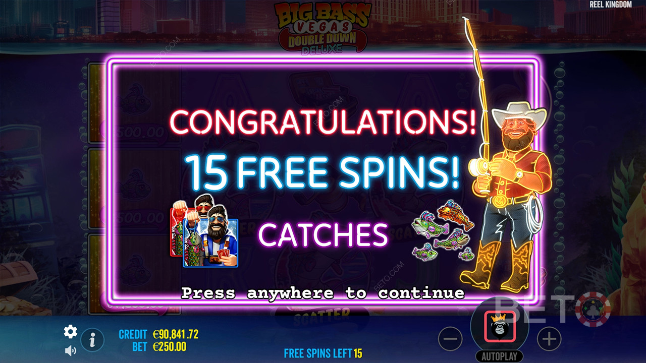Reel Kingdom推出的 Big Bass Vegas Double Down Deluxe 遊戲的額外功能詳解