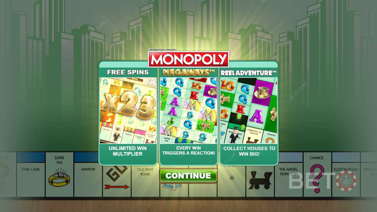 Monopoly Megaways的起始畫面