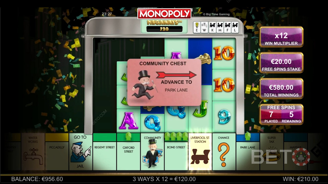 Monopoly Megaways以主題為靈感的獎勵功能