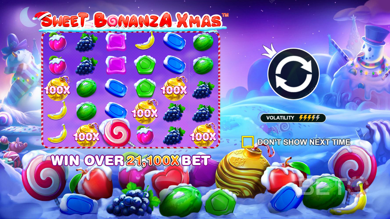 Sweet Bonanza Xmas的廣泛遊戲網格