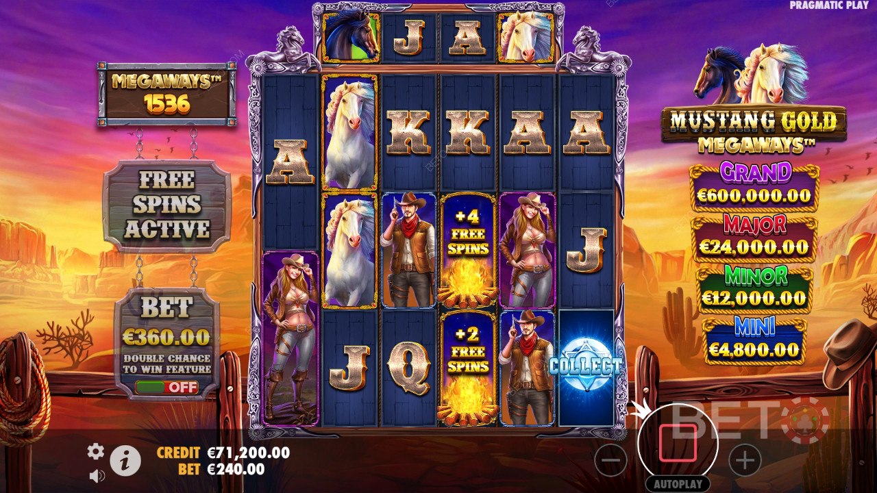 BETO Slots 的Mustang Gold Megaways 評論