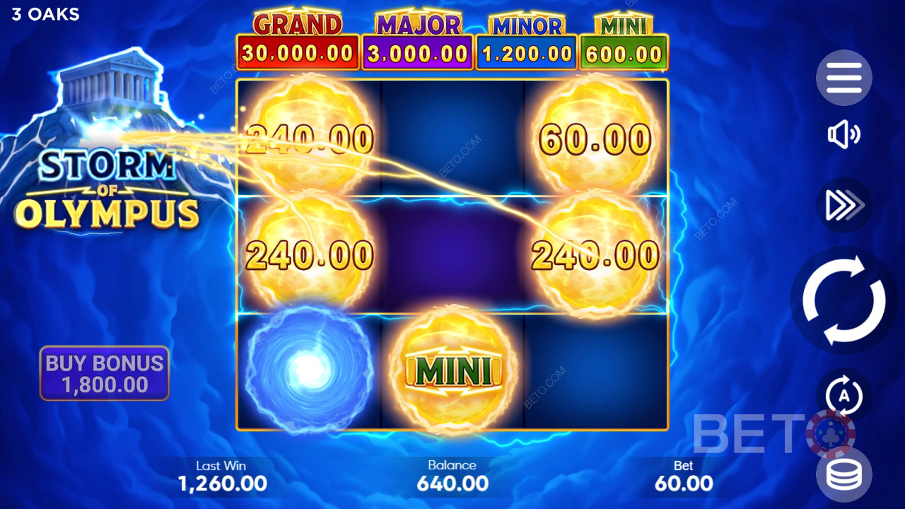 如何玩3 Oaks Gaming的《奧林匹斯風暴》