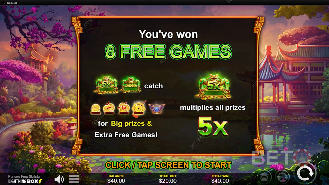 使用Fortune Frog Skillstar老虎機遊戲贏大錢 - 最高贏額 4,672 倍值得您下注