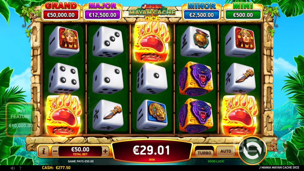 BETO Slots 評論 J Mania Mayan Cache Dice
