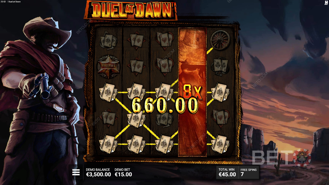 如何玩Hacksaw Gaming的《Duel At Dawn》