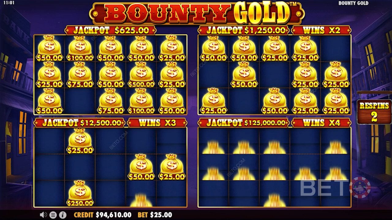 Bounty Gold的特別 Money Re-Spin 獎金
