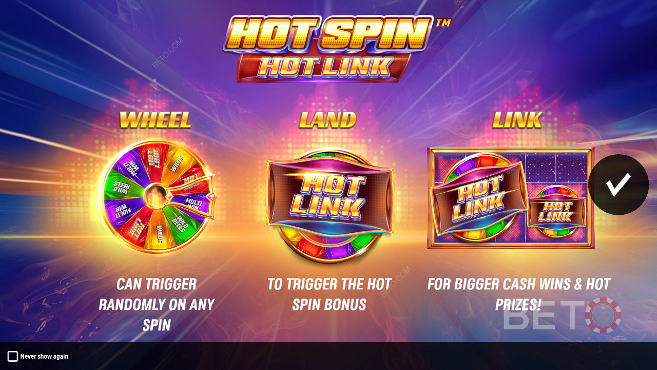 Hot Spin Hot Link的介紹屏幕，其中包含有關其助推器的詳細信息