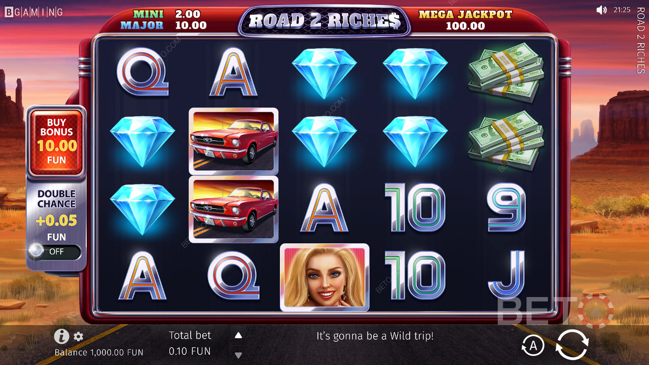 Road 2 Riches中的 5x4 遊戲網格設計