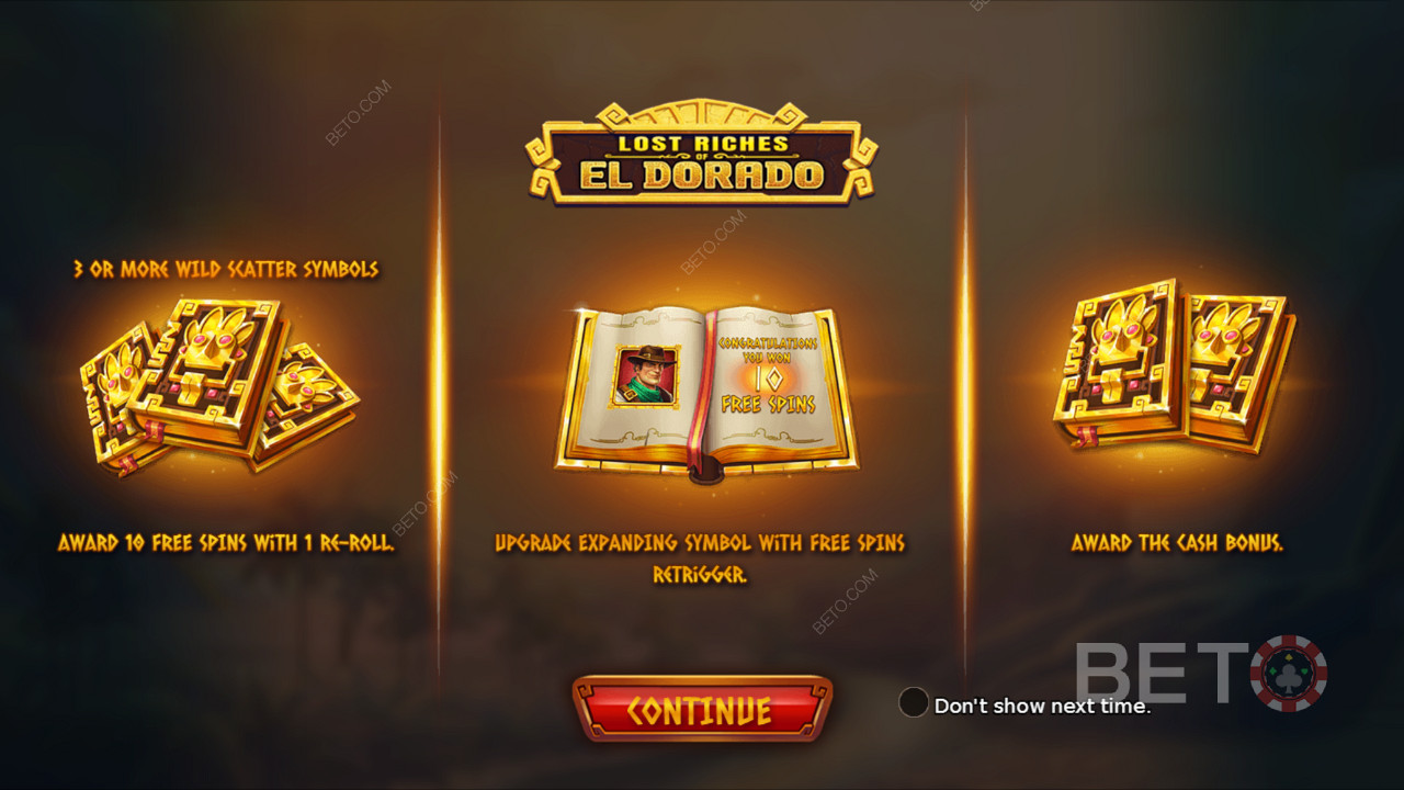 Lost Riches of El Dorado的介紹屏幕提供了一些信息
