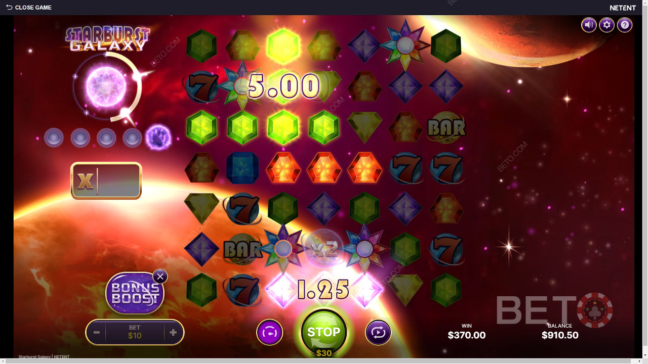 NetEnt的Starburst Galaxy 獎勵功能詳解