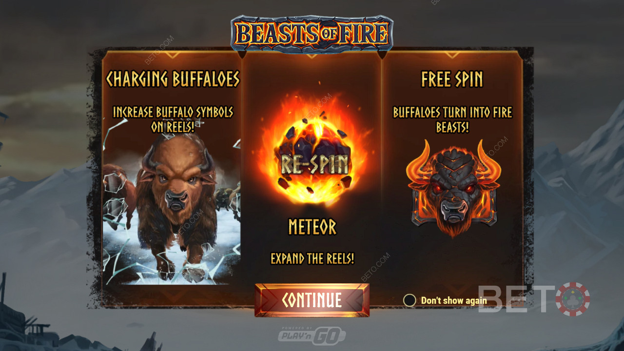 Beasts of Fire 的介紹屏幕顯示有關遊戲的信息