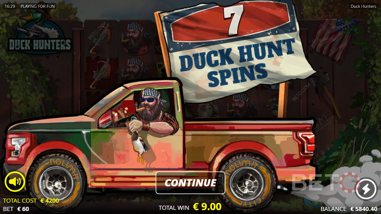 Nolimit City的 Duck Hunters 中的獎勵功能說明