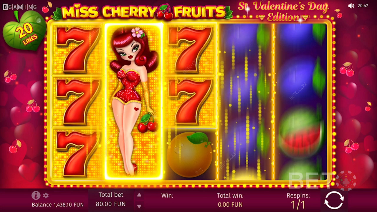 Miss Cherry Fruits 中的 5x3 網格