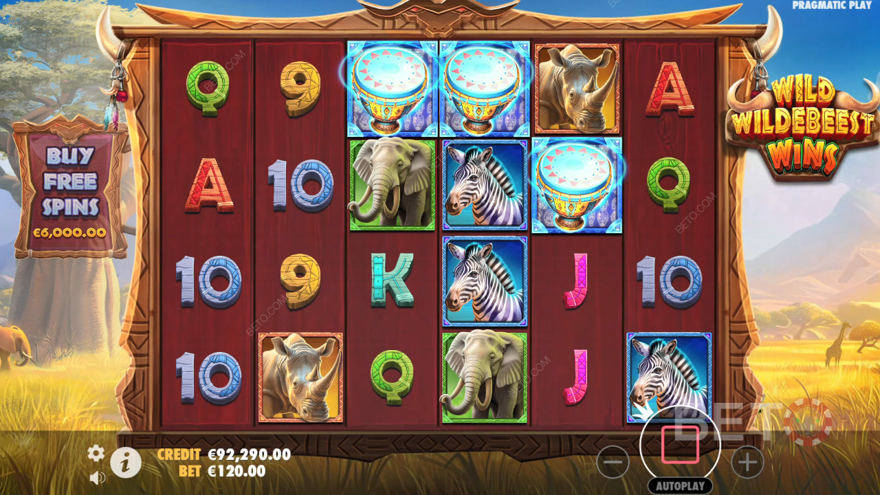 BETO Slots 評測 Wild Wildebeest 獲勝