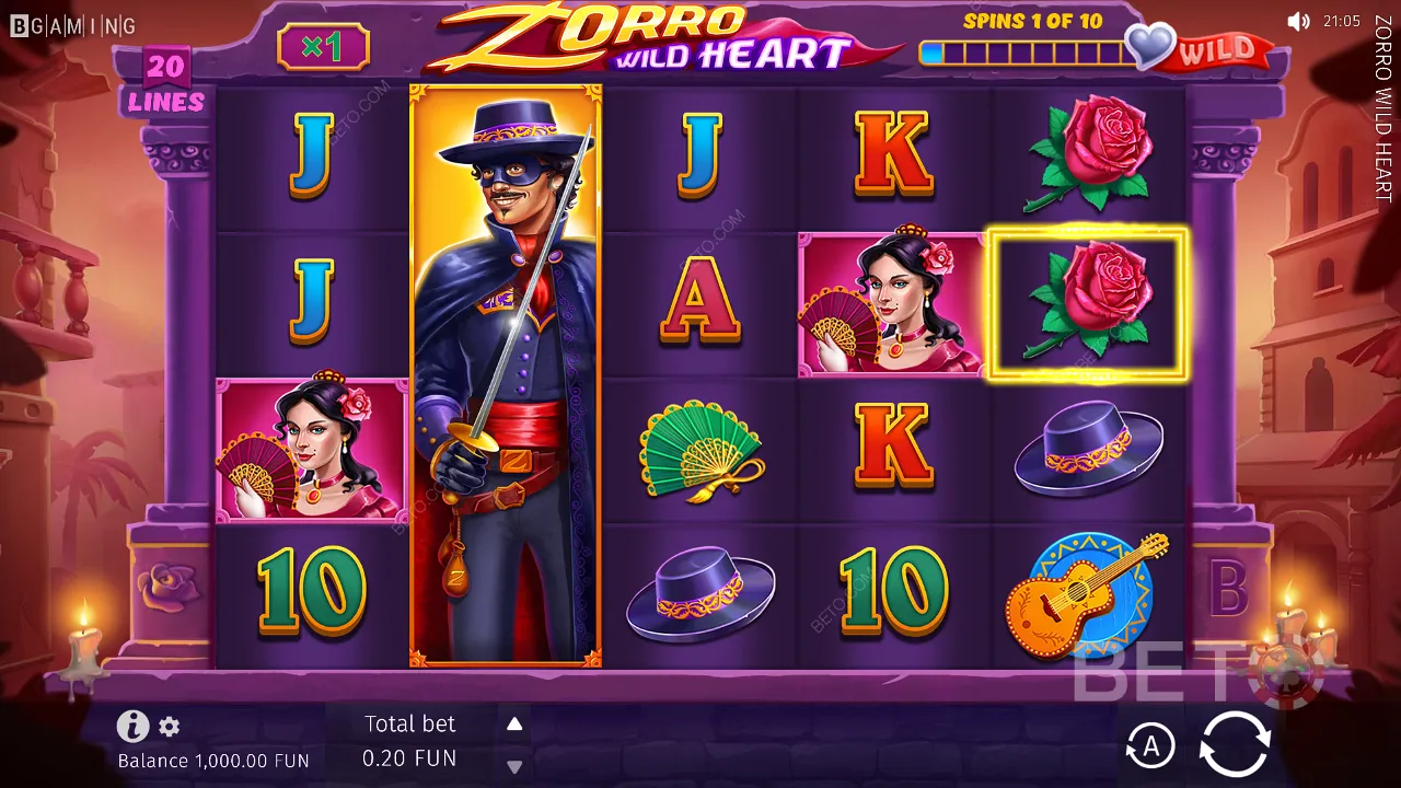 Zorro Wild Heart 的遊戲示例