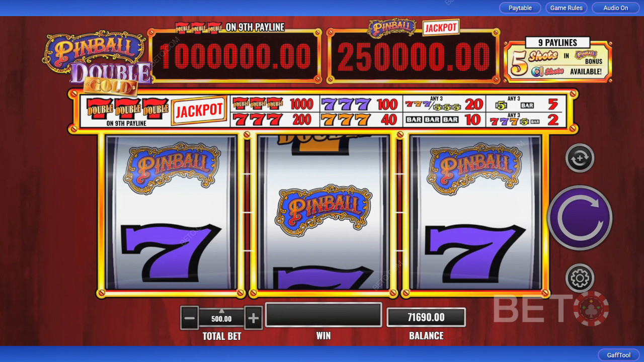 BETO Slots 的 Pinball Double Gold 評論