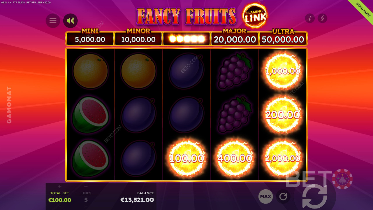 BETO Slots 評測《7 Fancy Fruits Flaming Link》
