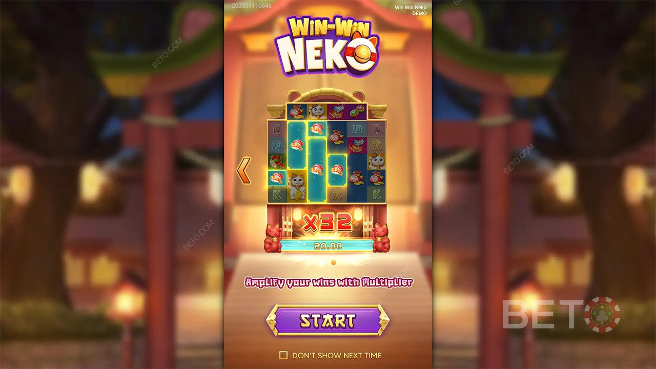 在 Win Win Neko 線上老虎機中贏取 5,000 倍賭注！