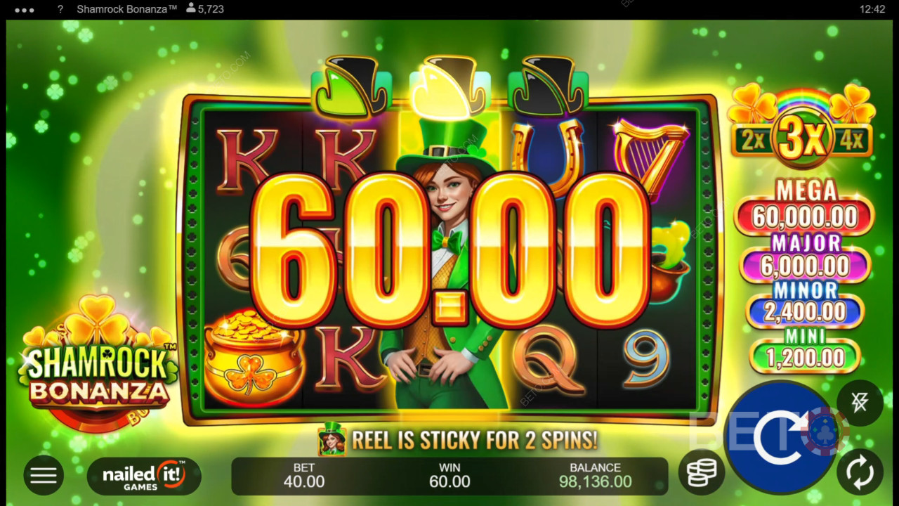 在 Shamrock Bonanza 老虎機中贏取 5,340 倍的賭注！