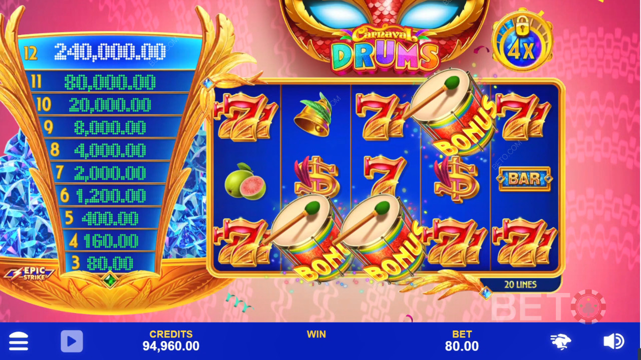 BETO Slots 評測：Carnaval Drums