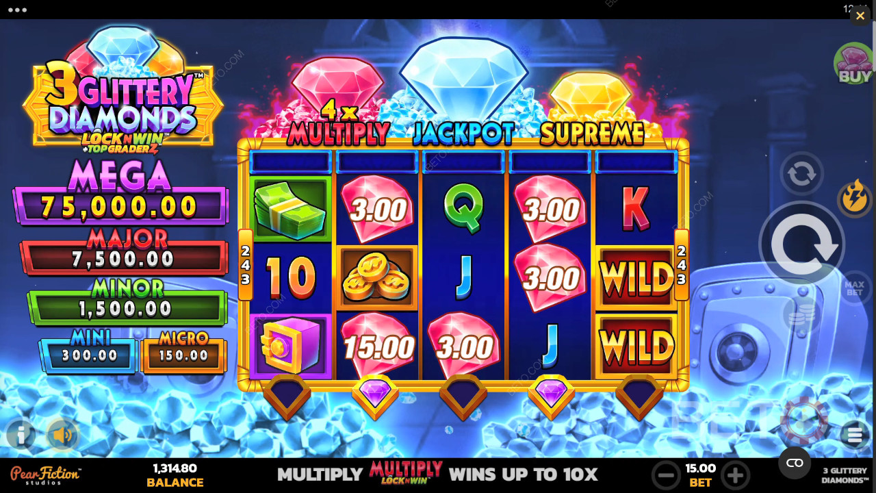 BETO Slots 評測《3 Glittery Diamonds》