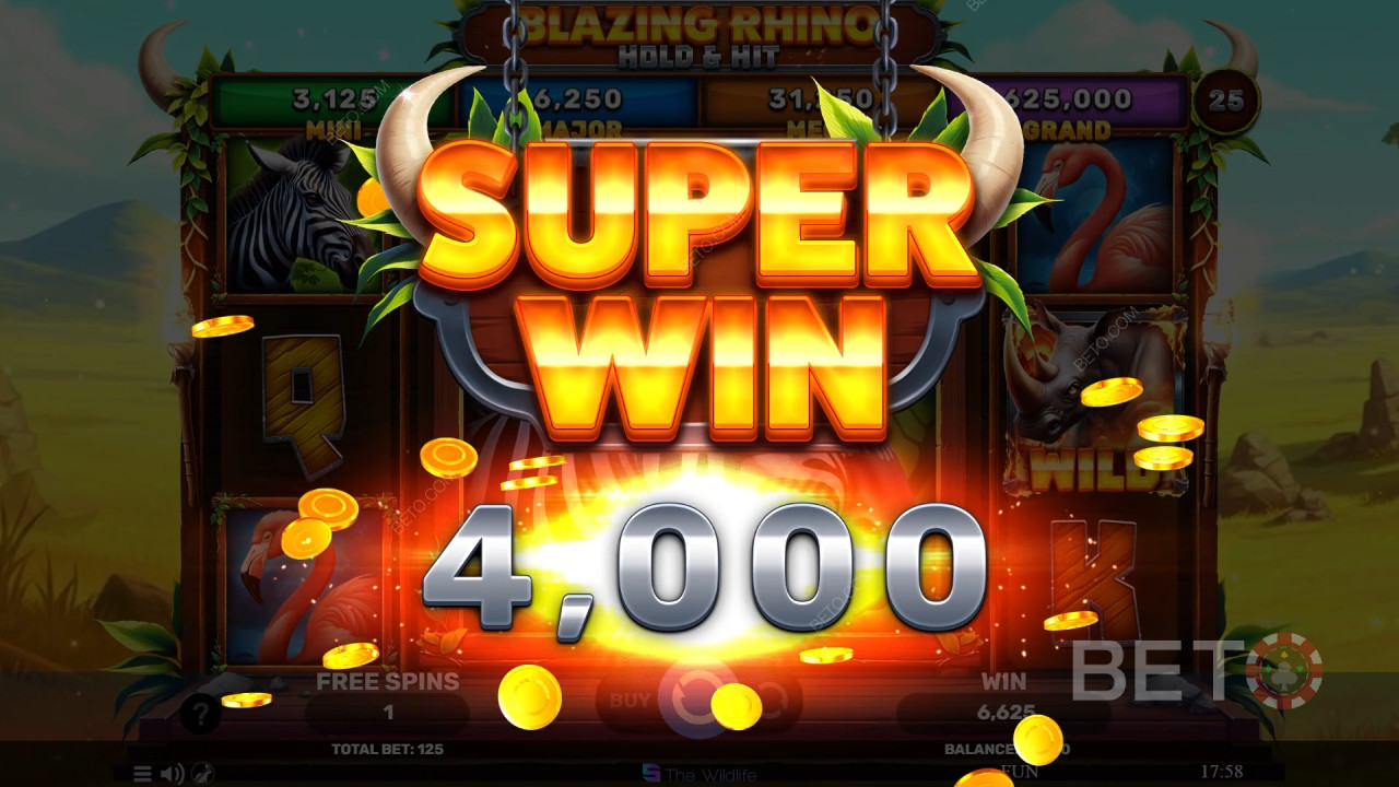 BETO Slots 的 Blazing Rhino Hold & Hit 評測