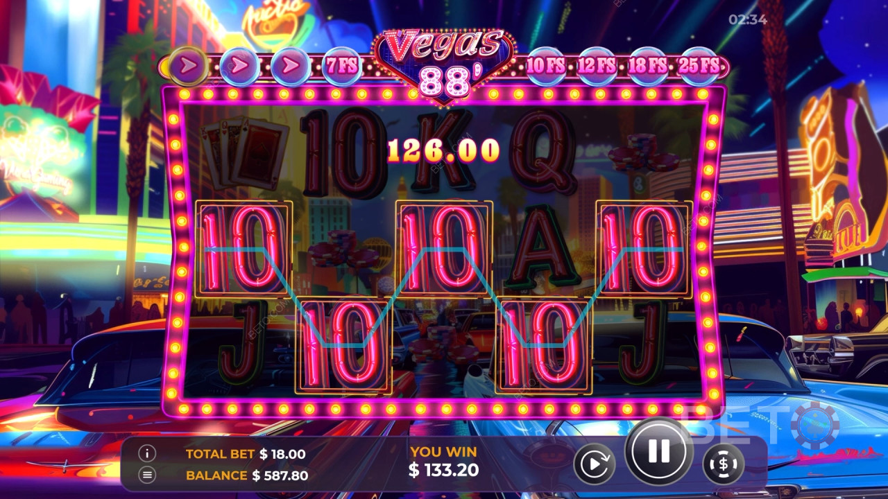 Vibra Gaming 在 Vegas 88 中詳細介紹了獎勵功能