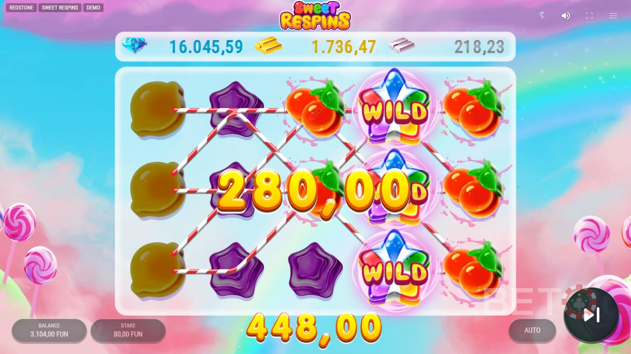Redstone 的 Sweet Respins 中對獎勵功能的解釋