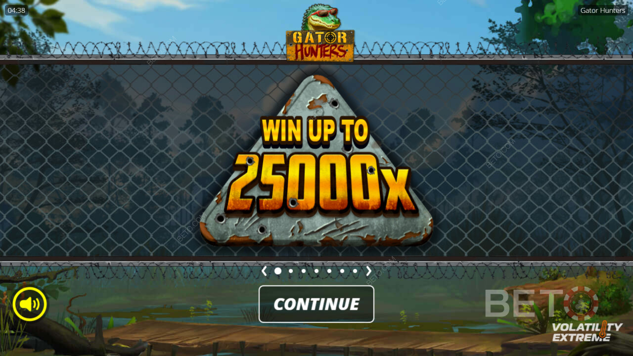 在 Gator Hunters 老虎機遊戲中贏取 25,000 倍投注額！