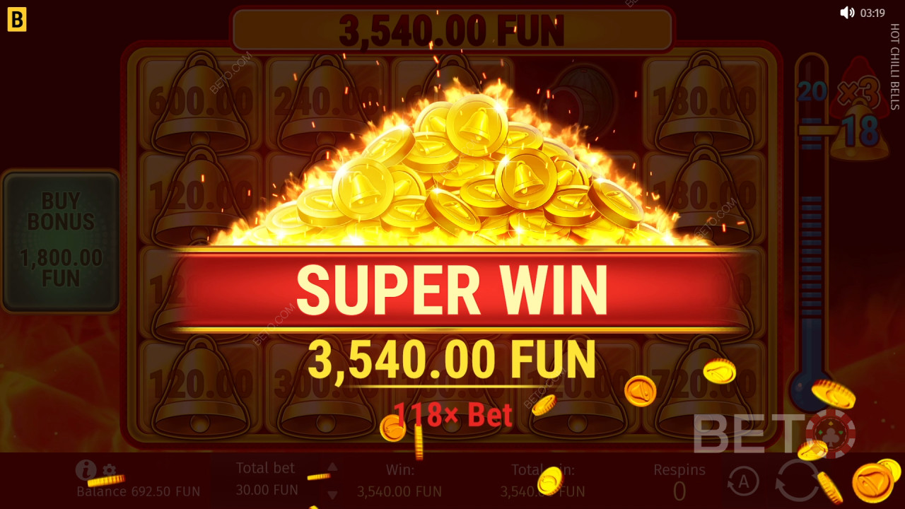 在 Hot Chilli Bells 老虎機遊戲中贏取 5,000 倍投注額！