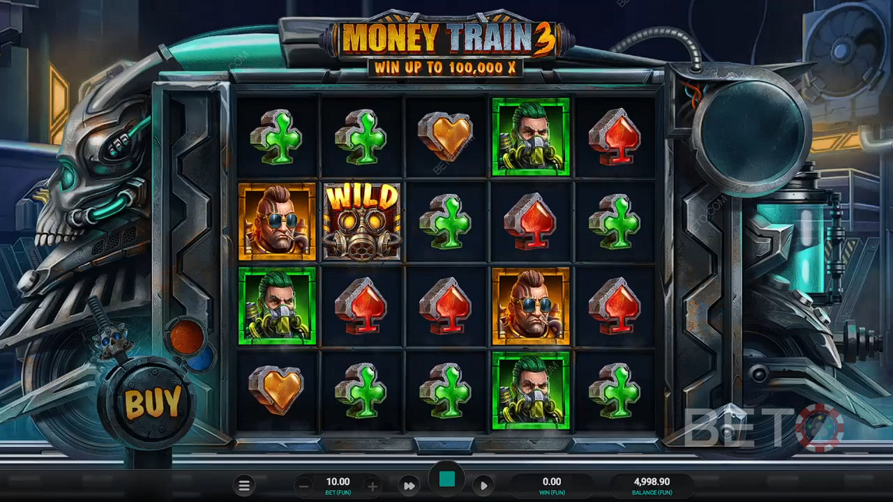 在 Money Train 3 老虎機的基礎遊戲中享受穩定的 Respin 回合