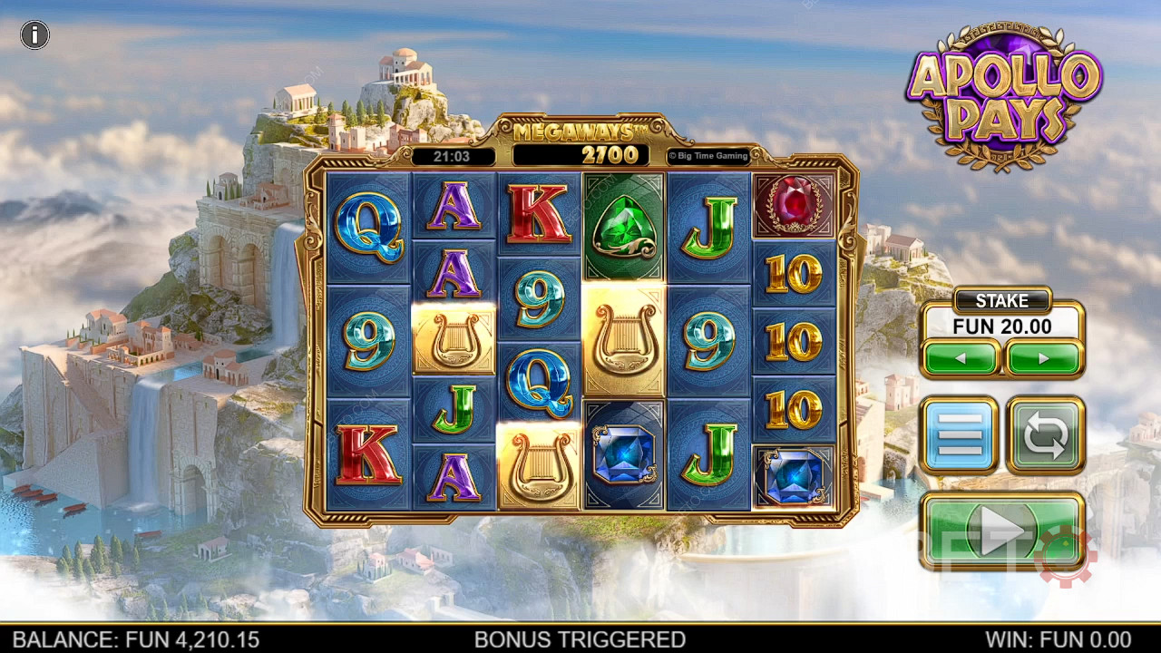 Apollo Pays Megaways 免費遊戲