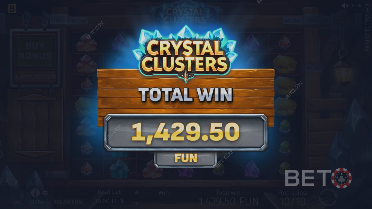 在 Crystal Clusters 老虎機遊戲中贏取 5000 倍投注額！