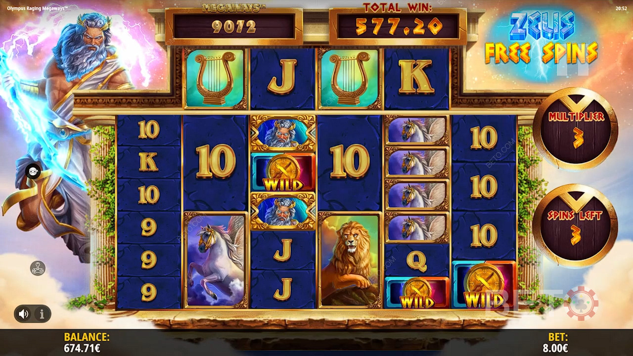 Olympus Raging Megaways 免費遊戲