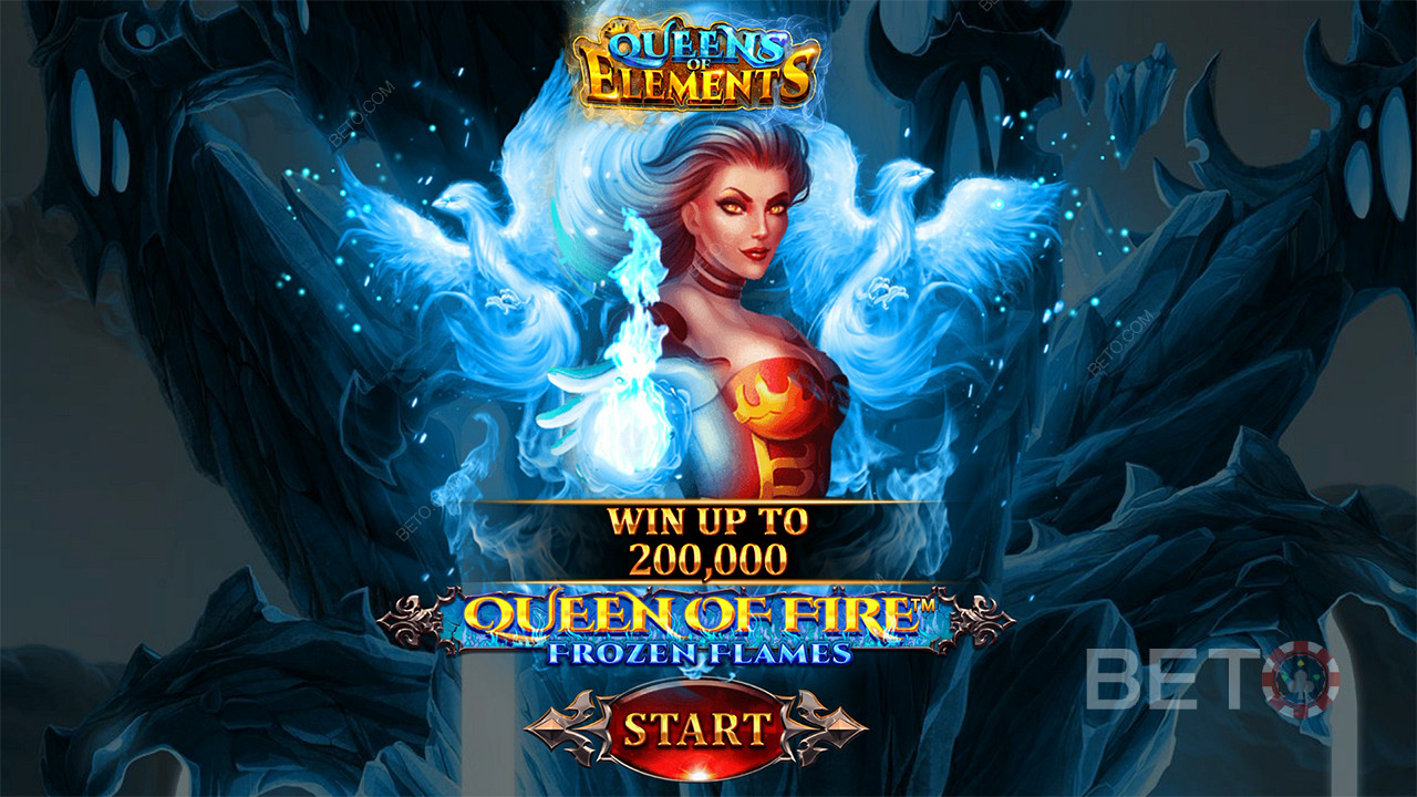 在 Queen of Fire - Frozen Flames 老虎機中贏得高達 2,000 倍賭注