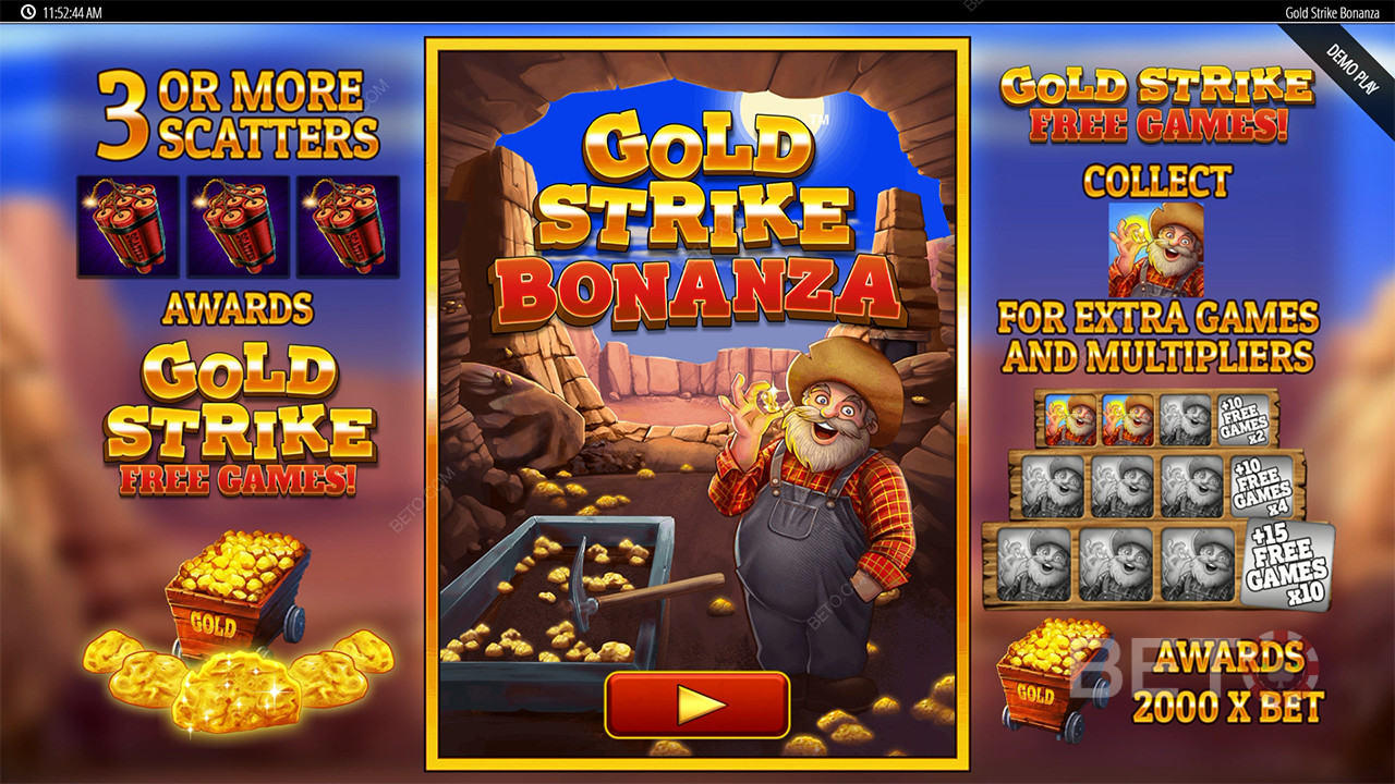 Blueprint的 Gold Strike Bonanza Fortune Play 中的獎金功能解釋
